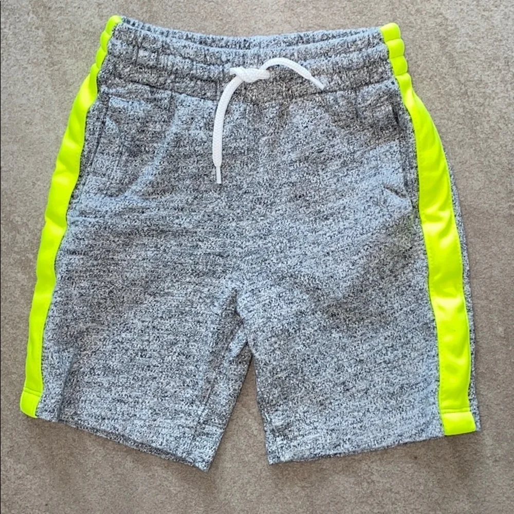 Gap Baby Grey Cozy Shorts with Neon Yellow Trim